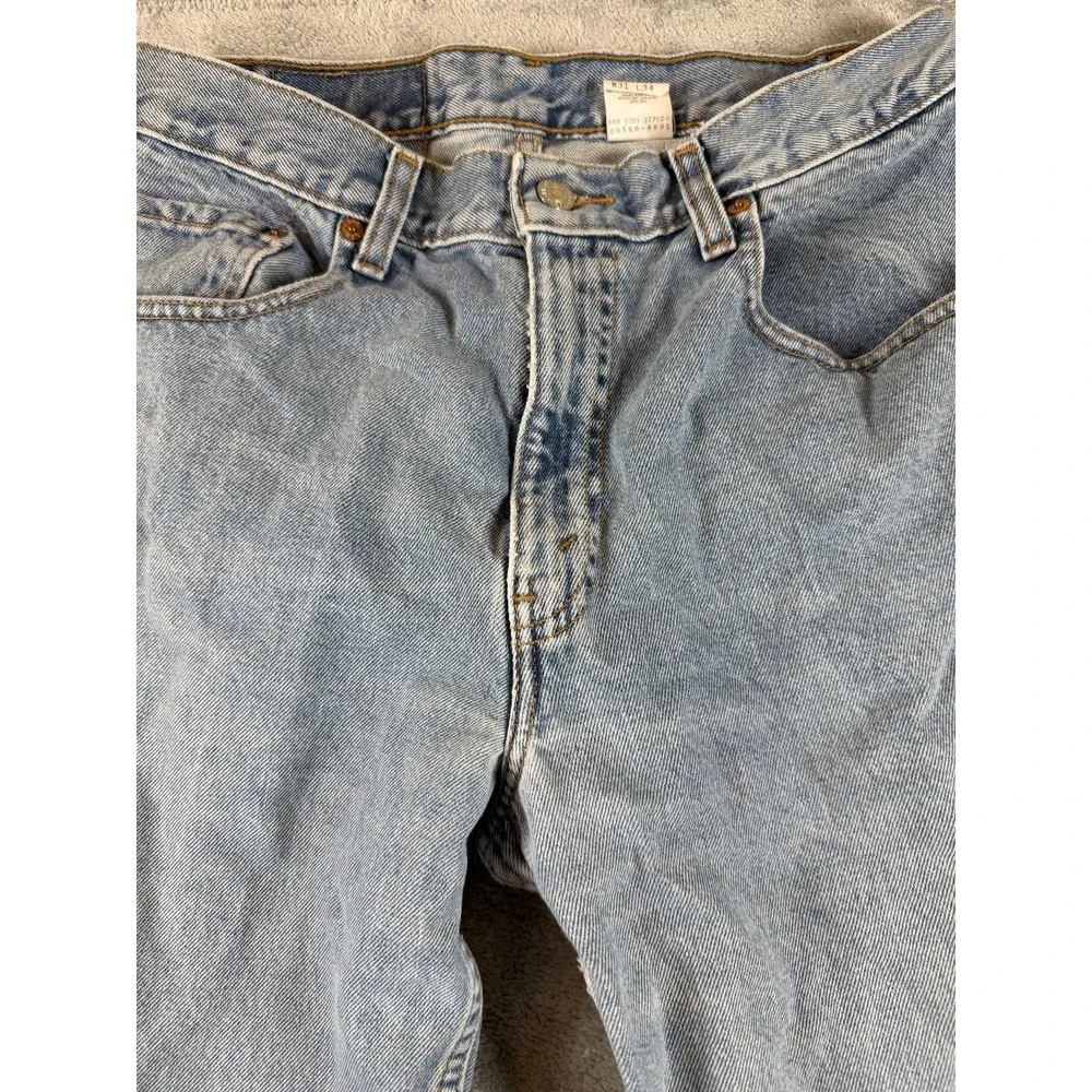 Vtg Levi's 560‎ Loose Taper Jeans W31 L34 Light Wash 90s Distressed Grunge